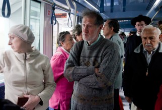 The EPA photo of Israelis observing moment of silence on Yom HaShoah.