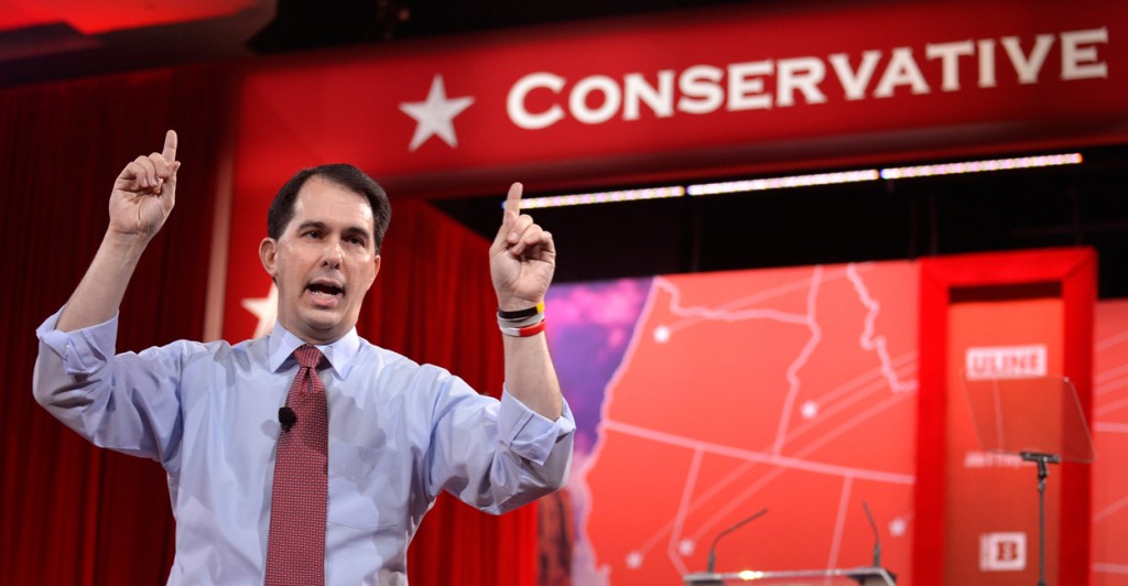 Gov. Scott Walker, R-Wis., at CPAC. (Photo: Mike Theiler/EPA/Newscom)