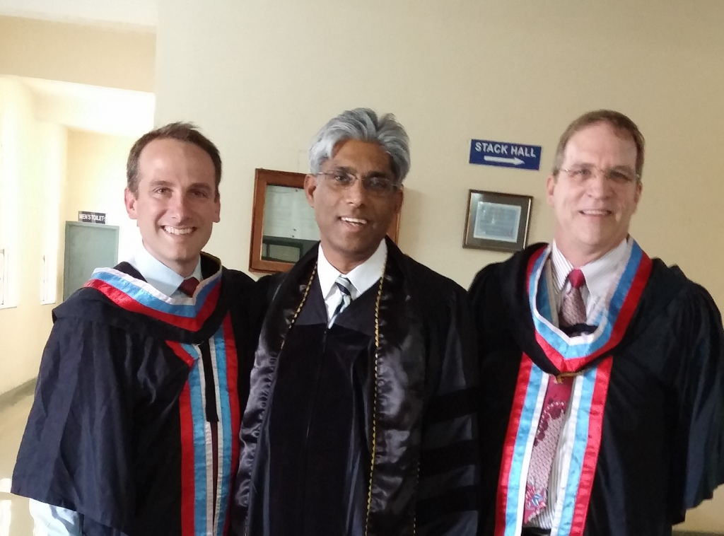 Pastor Jesse Johnson pictured with Michael Connor and Seminary President Dr. Saji Lukos (Photo: Jesse Johnson)