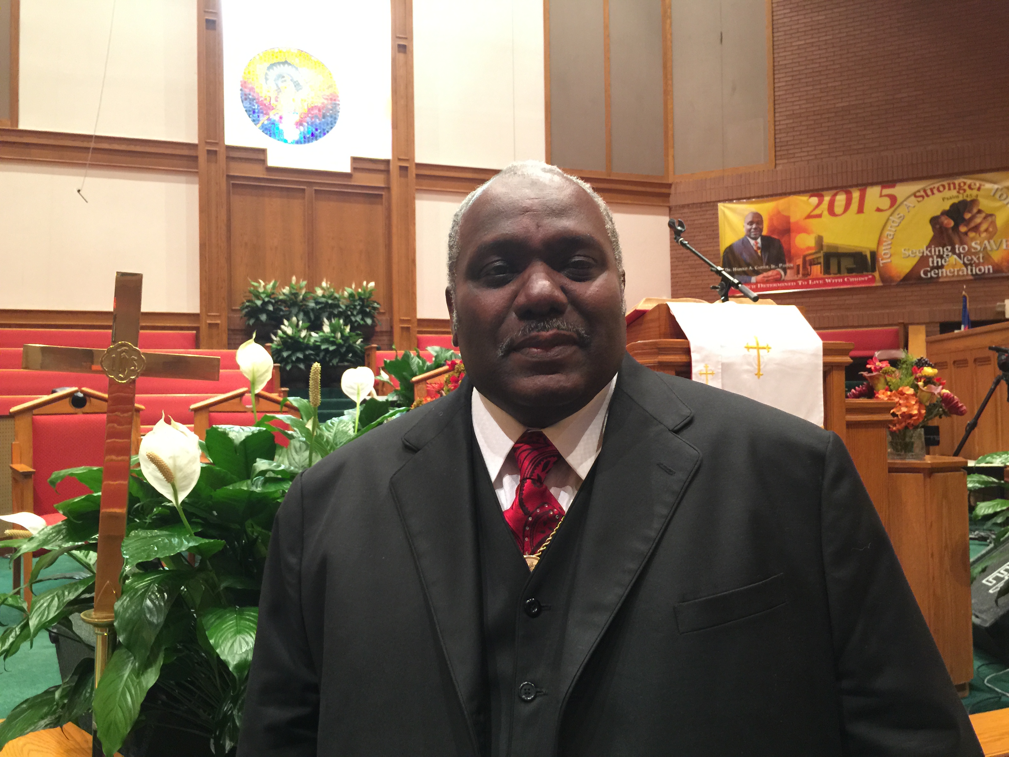 Harold Carter Jr., the pastor of New Shiloh Baptist Church in West Baltimore, called for unity, peace and revival in the wake of the death of Freddie Gray. (Photo: Josh Siegel/The Daily Signal)