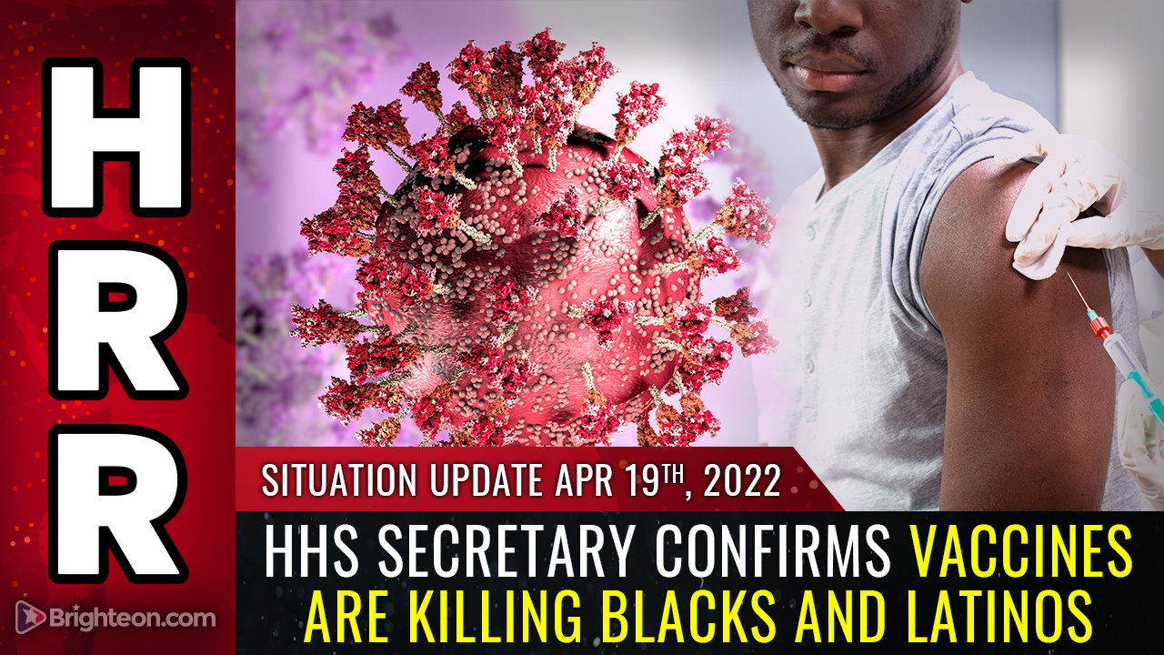 Image: VAX ETHNIC CLEANSING: HHS Secretary Xavier Becerra confirms vaccines are KILLING BLACKS and LATINOS at “two times the rate of white Americans”