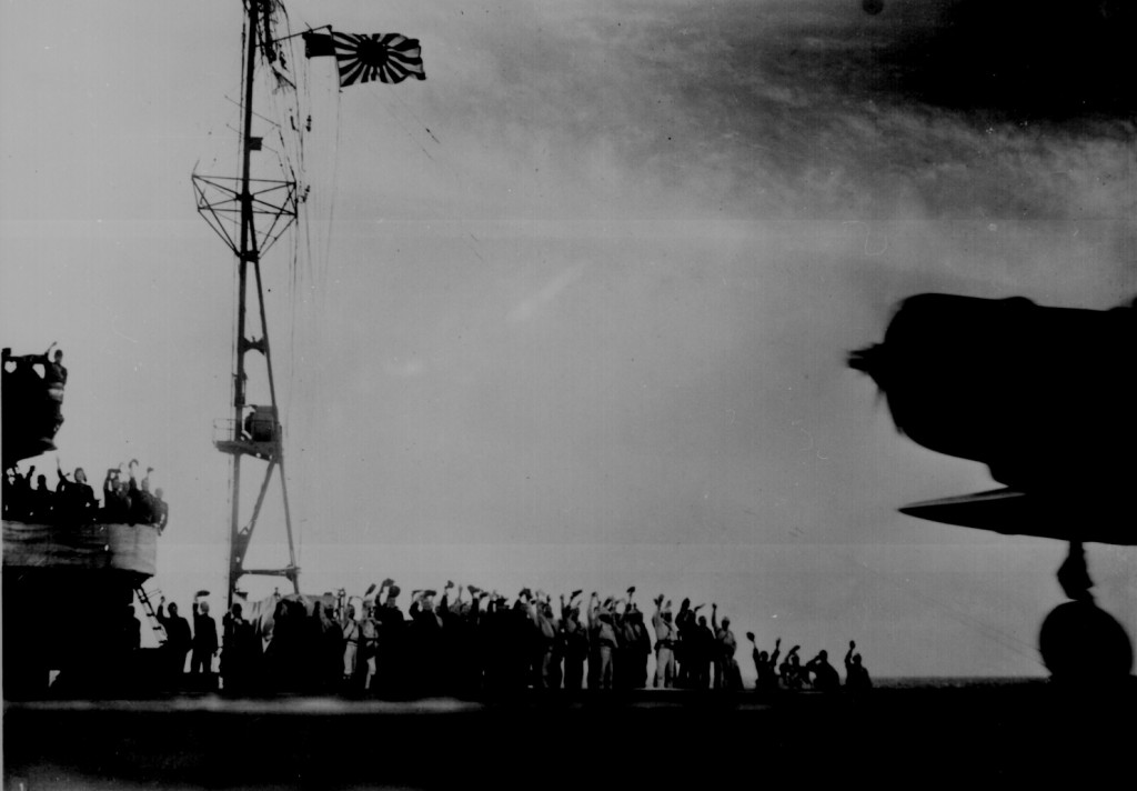 Captured Japanese photograph taken aboard a Japanese carrier before the attack on Pearl Harbor. (Photo: Newscom)
