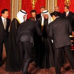 A deep bow from the waist is a recognized sign of submission to the person you are bowing to, in much the same way that a dog will lay down before it's master. The meaning of the word "Islam" is 'submission'. That is what you are watching in this photo - Obama, as the leader of America, submitting to a foreign, Muslim king. You will note that the King is not bowing in return, but instead maintains the superior position.