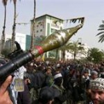 Terrorists brandish RPG in Gaza (file)