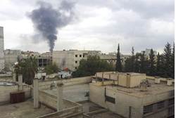 Smoke rises near Damascus