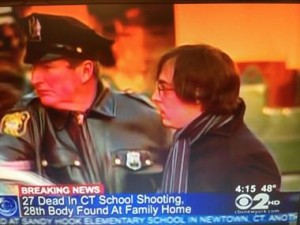 A screen capture from WCBS-TV on Twitter shows Hoboken resident Ryan Lanza, the brother of the apparent shooter in the Newtown, Conn., tragedy being escorted from his 13th and Grand streets apartment by Hoboken police.