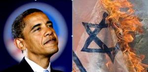 Obama burns Isreali flag