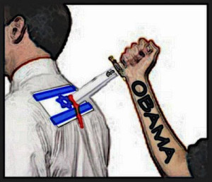 obama stabs Netanyahu