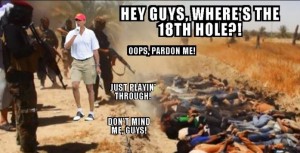 Obama golfs in Syria